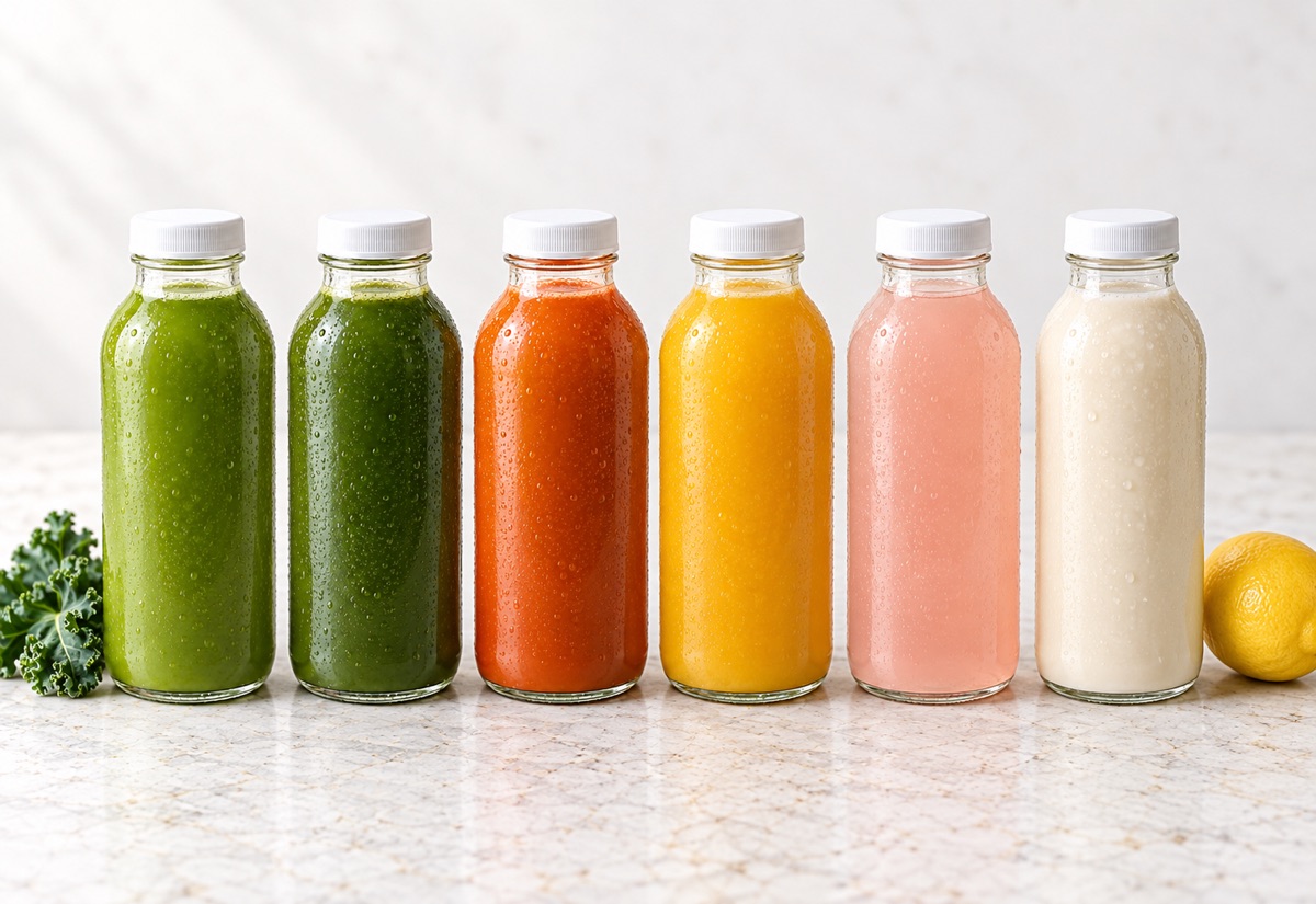A day of juice cleanse bottles